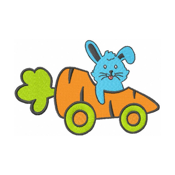 Bunny carrotmobil embroidery design - Embroidery Design
