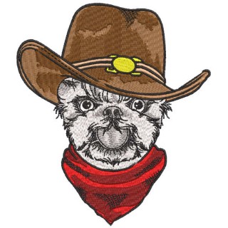 Dog cowboy embroidery design - Embroidery Design