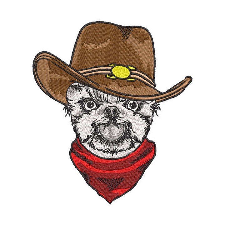 Dog cowboy embroidery design - Embroidery Design