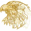 Eagle sketch embroidery design showcasing intricate details, ideal for stitching on apparel or home decor items.