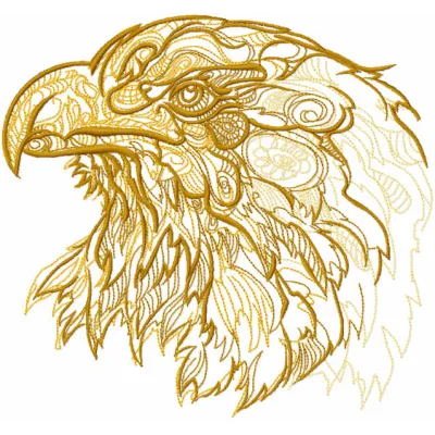 Eagle sketch embroidery design showcasing intricate details, ideal for stitching on apparel or home decor items.