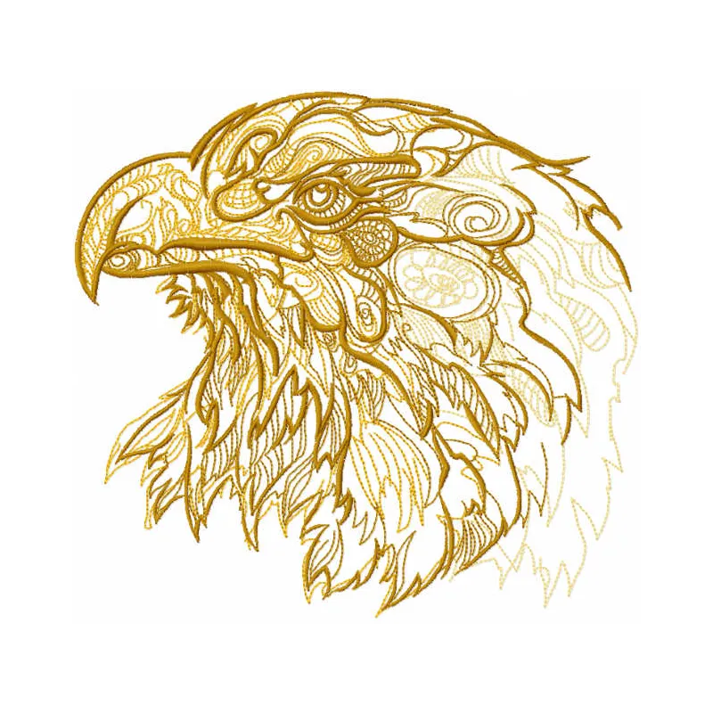 Eagle sketch embroidery design showcasing intricate details, ideal for stitching on apparel or home decor items.