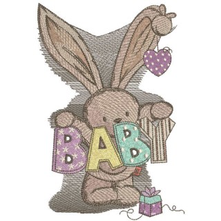 Baby bunny toy for newborn embroidery design - Embroidery Design