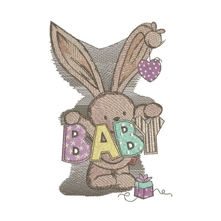 Baby bunny toy for newborn embroidery design - Embroidery Design