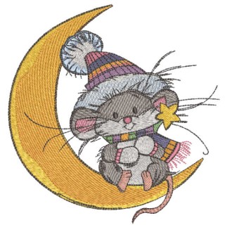 Swinging on the moon embroidery design - Embroidery Design