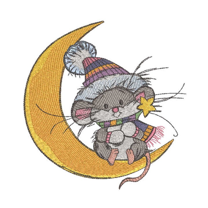 Swinging on the moon embroidery design - Embroidery Design