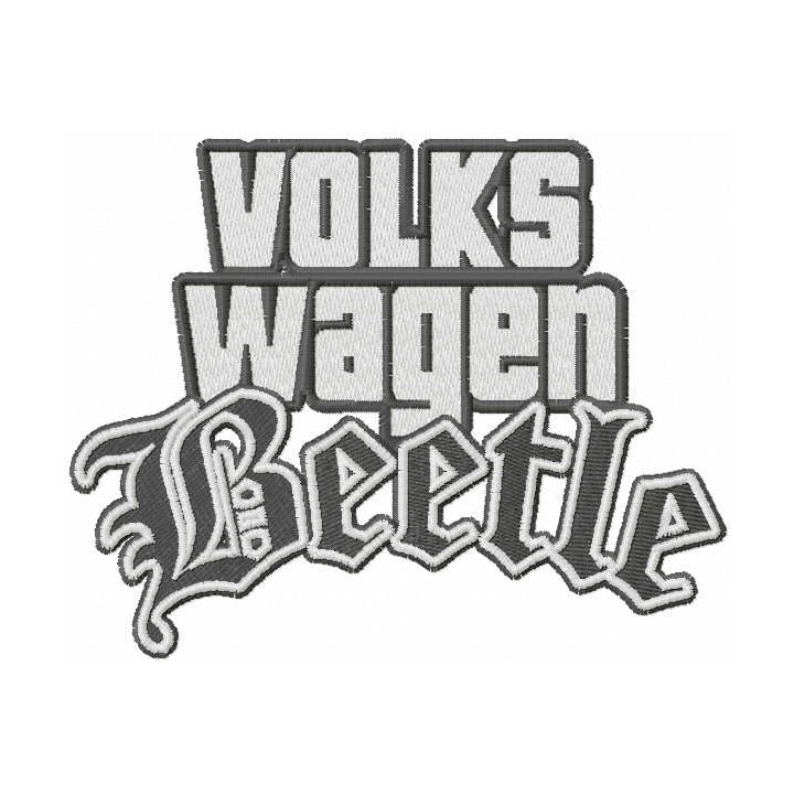 Volkswagen beetle stylish logo embroidery design - Embroidery Design