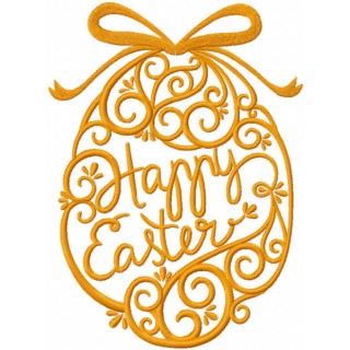 Gold Easter egg embroidery design - Embroidery Design