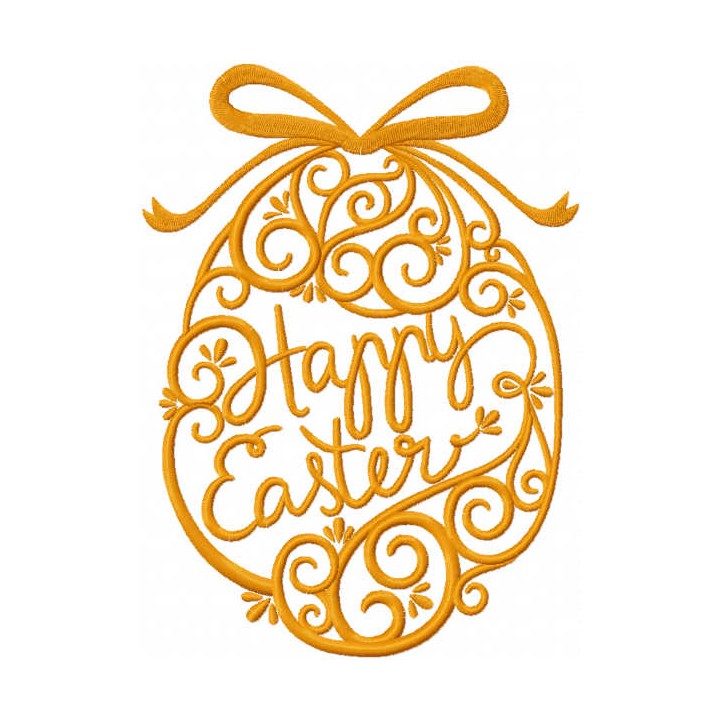 Gold Easter egg embroidery design - Embroidery Design