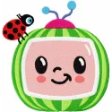 Cocomelon embroidery design showcasing vibrant characters and playful motifs for creating fun stitched projects.