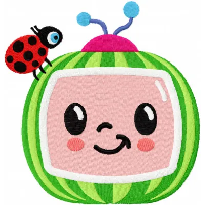 Cocomelon embroidery design showcasing vibrant characters and playful motifs for creating fun stitched projects.