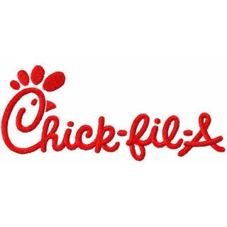 Chick fil a logo embroidery design