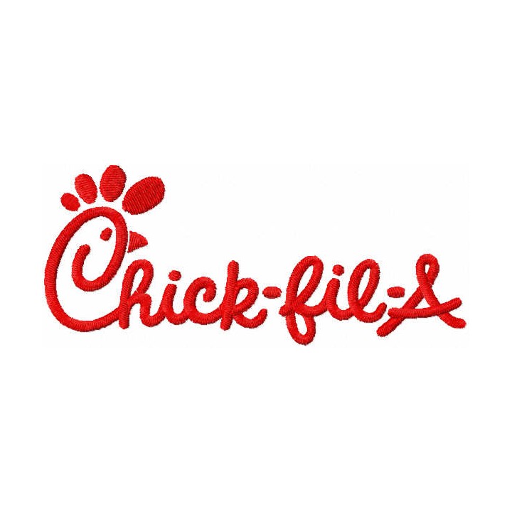 Chick fil a logo embroidery design