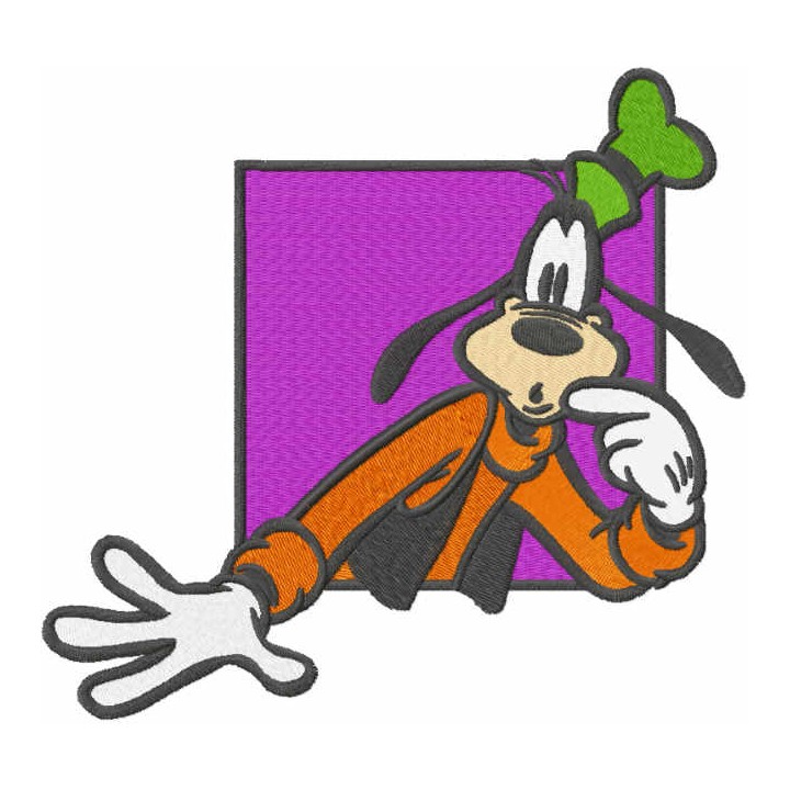 Thinking goofy embroidery design - Embroidery Design