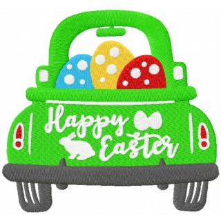 Happy Easter car embroidery design - Embroidery Design
