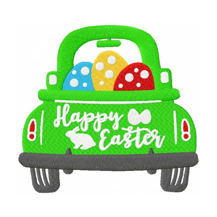 Happy Easter car embroidery design - Embroidery Design
