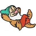 Sleepy Bashful embroidery design featuring a charming character from the Seven Dwarfs collection.