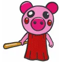 Roblox Piggy embroidery design featuring a playful character, ideal for stitching on t-shirts and hoodies.