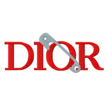 Dior sew logo embroidery design showcasing intricate stitching for fashion apparel projects.