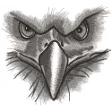 Eagle gaze embroidery design showcasing a majestic eagle in intricate stitching patterns for various fabrics.