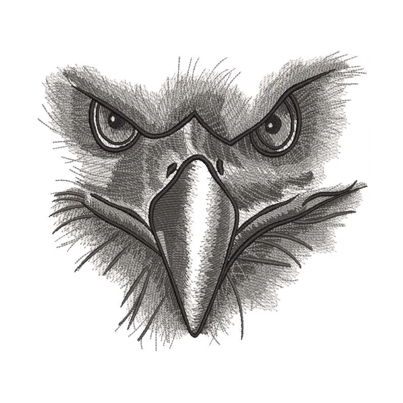Eagle gaze embroidery design showcasing a majestic eagle in intricate stitching patterns for various fabrics.