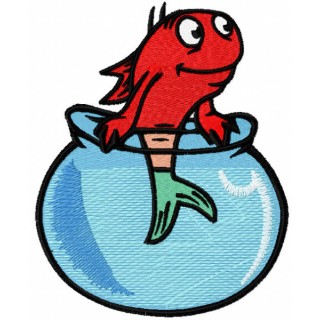 Fish in the aquarium embroidery design - Embroidery Design