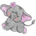 Dancing elephant embroidery design showcasing intricate stitching patterns for creative projects.