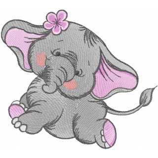 Dancing elephant embroidery design - Embroidery Design