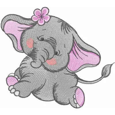 Dancing elephant embroidery design showcasing intricate stitching patterns for creative projects.