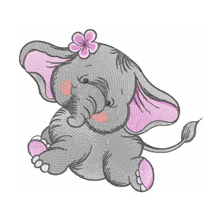 Dancing elephant embroidery design - Embroidery Design