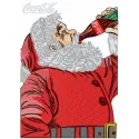 Embroidery design featuring Santa Claus enjoying a Coca Cola, perfect for festive creations.