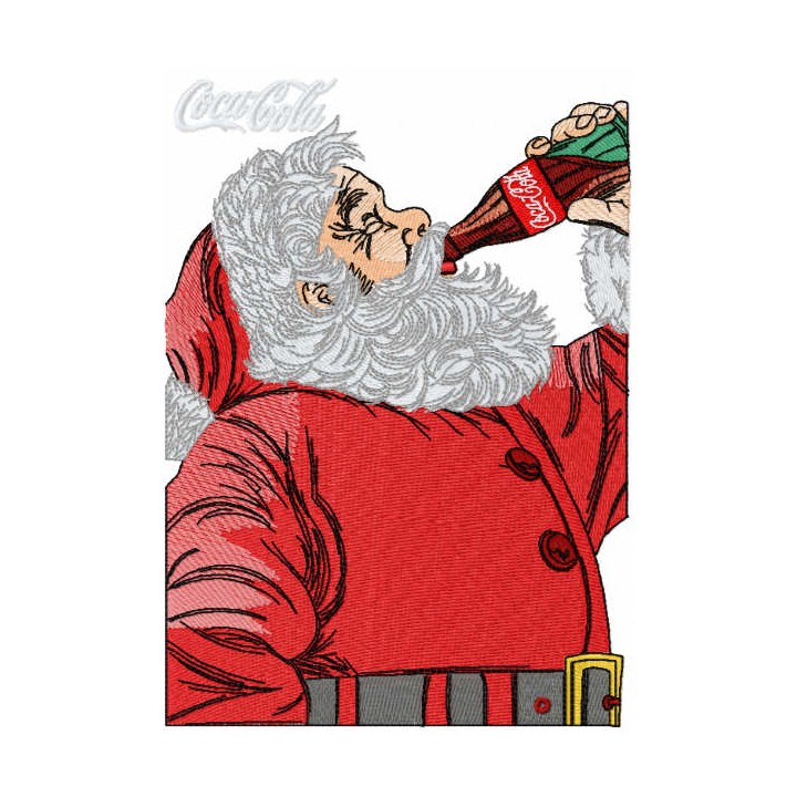 Santa drink coca cola embroidery design - Embroidery Design
