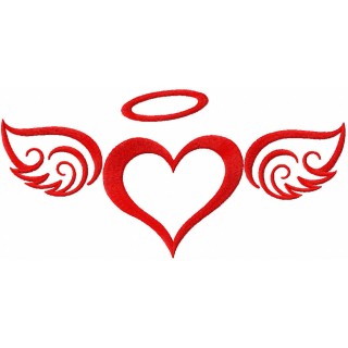 Red angel wings embroidery design - Embroidery Design