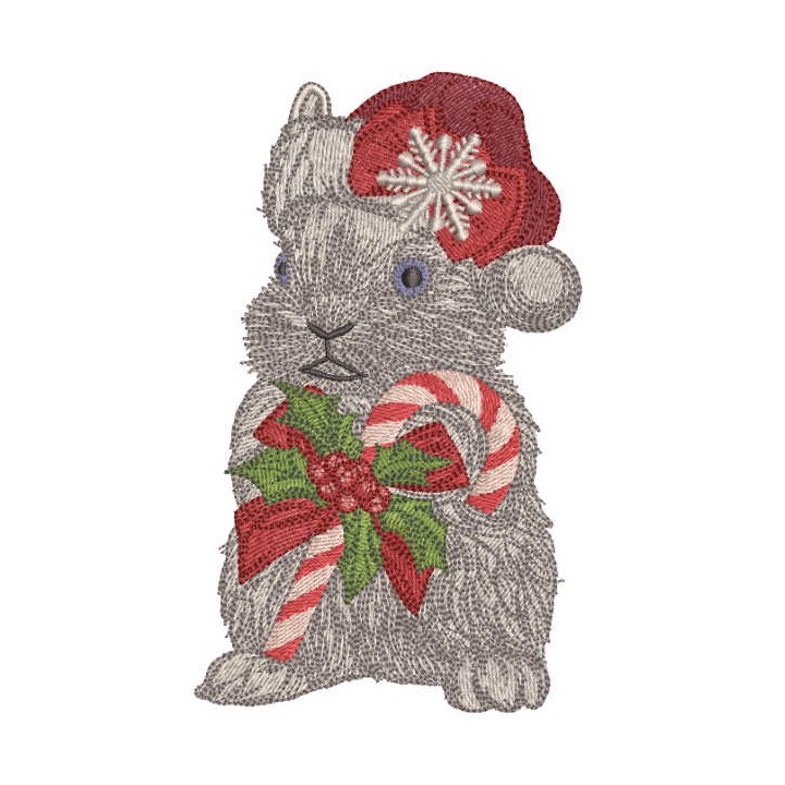 Rabbit meets Christmas embroidery design - Embroidery Design
