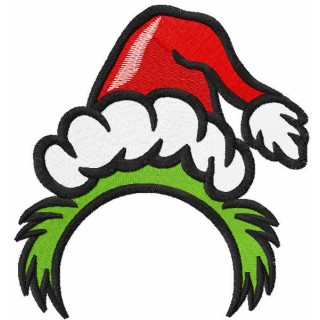Grinch Christmas round monogram template embroidery design - Embroidery Design