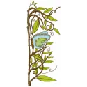 Delicate branch with butterfly embroidery design, showcasing intricate stitching for spring-themed projects.