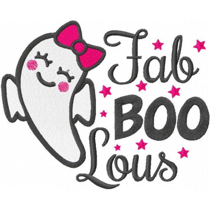 Fab boo lous embroidery design - Embroidery Design