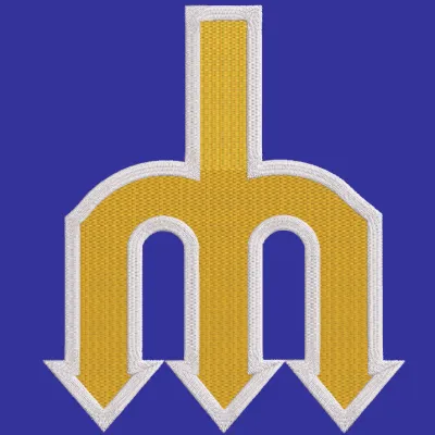 Seattle Mariners Cap Logo embroidery design showcasing vibrant stitching patterns for caps and apparel.