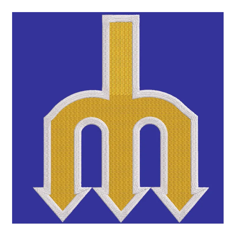Seattle Mariners Cap Logo embroidery design showcasing vibrant stitching patterns for caps and apparel.