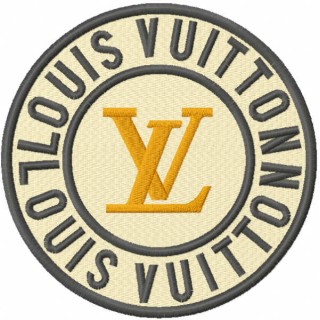 Louis Vuitton round logo embroidery design - Embroidery Design