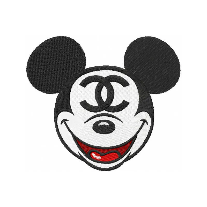 Preview of a Perfume Mickey Mouse embroidery design featuring a whimsical Mickey silhouette with floral accents.