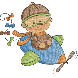 Boy pilot embroidery design - Embroidery Design