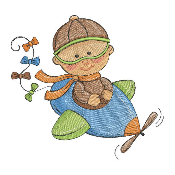Boy pilot embroidery design - Embroidery Design