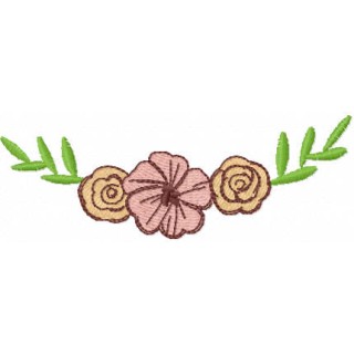 Three flowers decor embroidery design - Embroidery Design