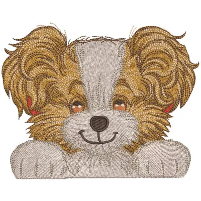 Dog best friend embroidery design showcasing a playful dog motif, perfect for stitching on t-shirts or tote bags.