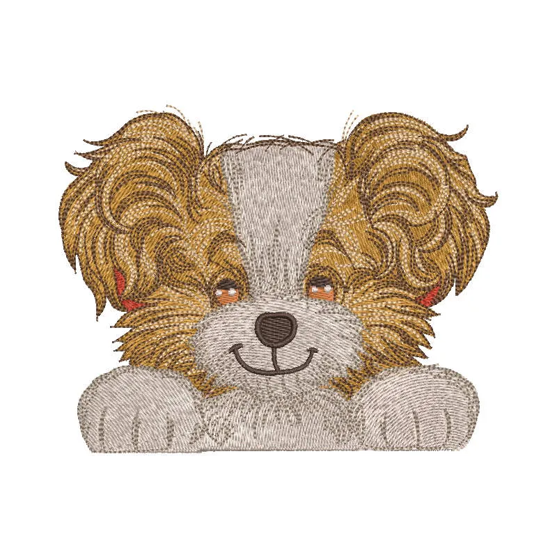 Dog best friend embroidery design showcasing a playful dog motif, perfect for stitching on t-shirts or tote bags.