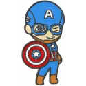 Captain America embroidery design featuring the superhero with his iconic shield, perfect for apparel and accessories.