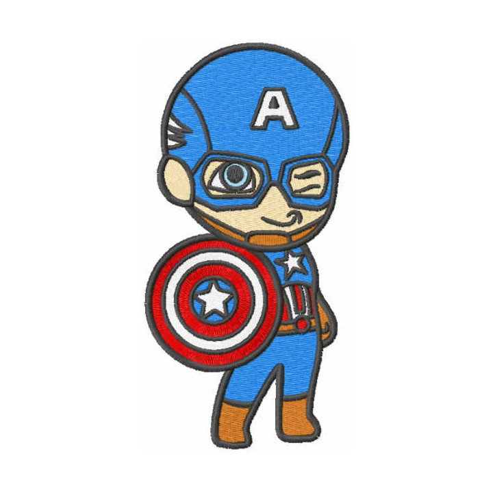 Captain America with shield embroidery design - Embroidery Design