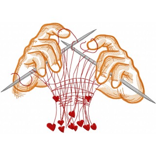Knitted with love embroidery design - Embroidery Design