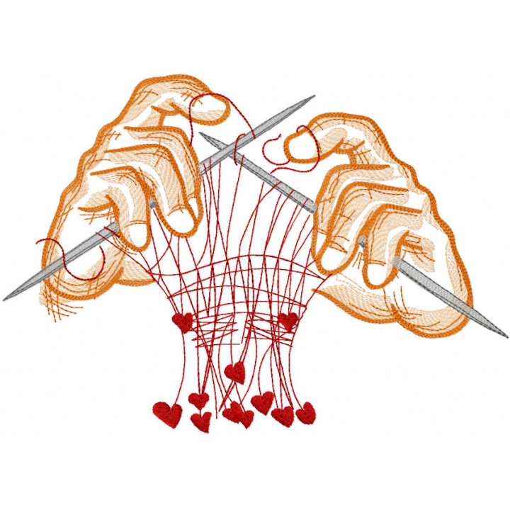 Knitted with love embroidery design - Embroidery Design